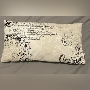 Bouclair  Stylish Script and Floral Accent Bedroom Pillow